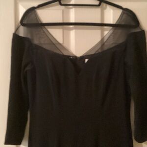Badgley Mischka Black Dress with Sheer Details